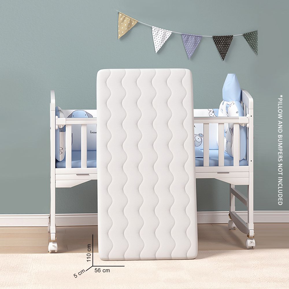 TEKNUM - 7 - in - 1 Convertible Kids Bed & Bedside Crib w/Mattress, Mosquito net & Detachable Wheels(0 - 12yrs) - White