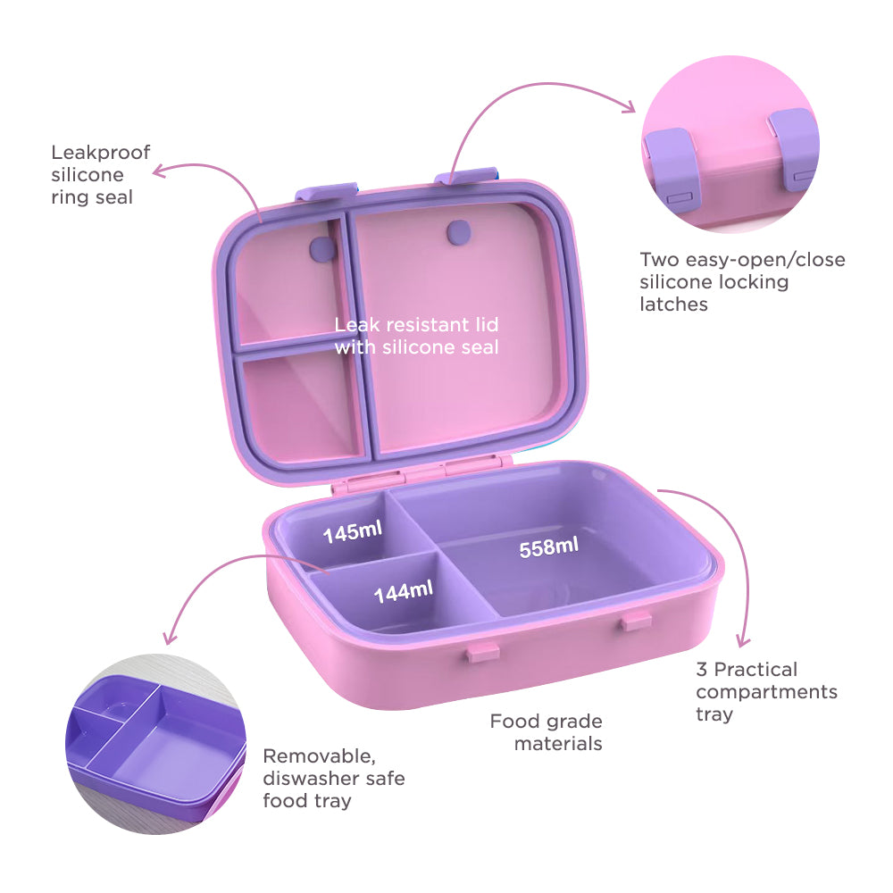 HYDROBREW Smart Serve Bento Lunch Box 847ml, Candy Lilac
