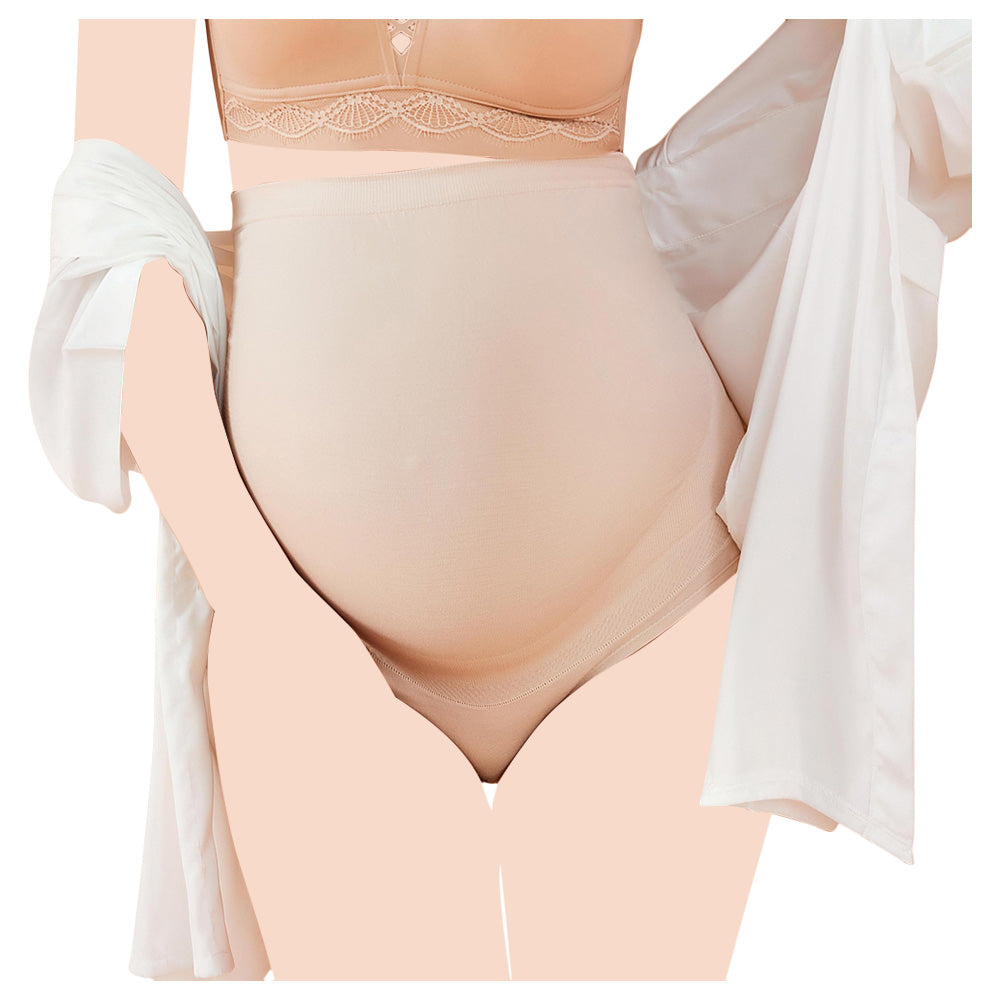 SUNVENO High Waist Pregnancy Support Cotton Panties - SKIN M