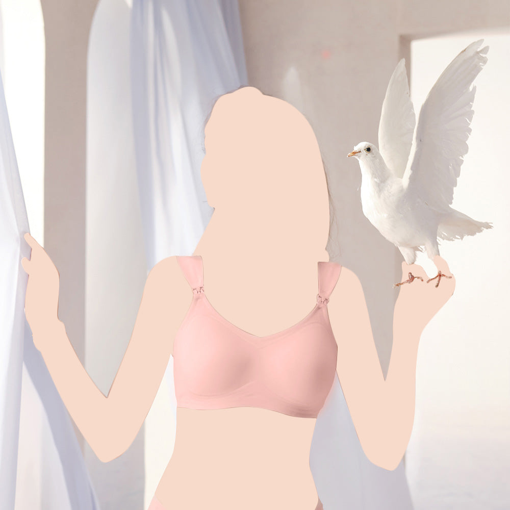 SUNVENO Maternity Feeding Bra Pink - M