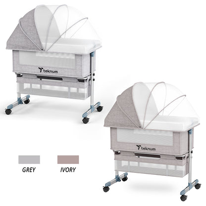 Teknum Bedside Crib w/ Dad’s Diaper Bag – Ivory