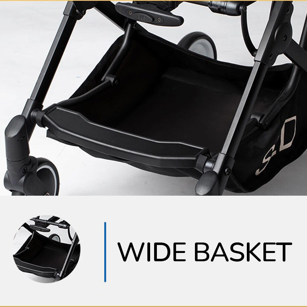 inchTeknum Travel Lite Stroller w/ Dad’s Diaper Bag – Black inch