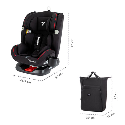 Teknum Evolve 360 Car Seat w/ Mommy Diaper Bag – Black