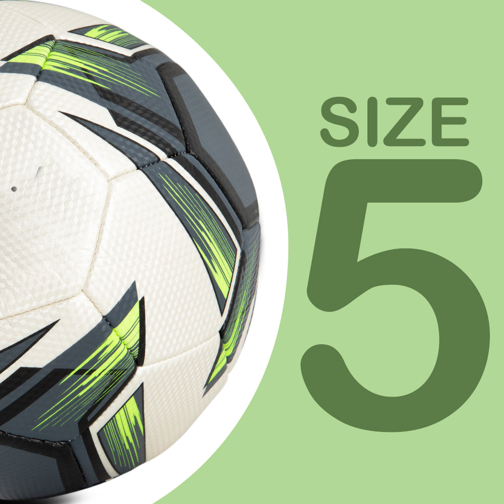Eazy Kids Size 5 Football – Durable TPU Soccer Ball for Kids, White/Neon Green