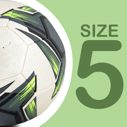 Eazy Kids Size 5 Football – Durable TPU Soccer Ball for Kids, White/Neon Green