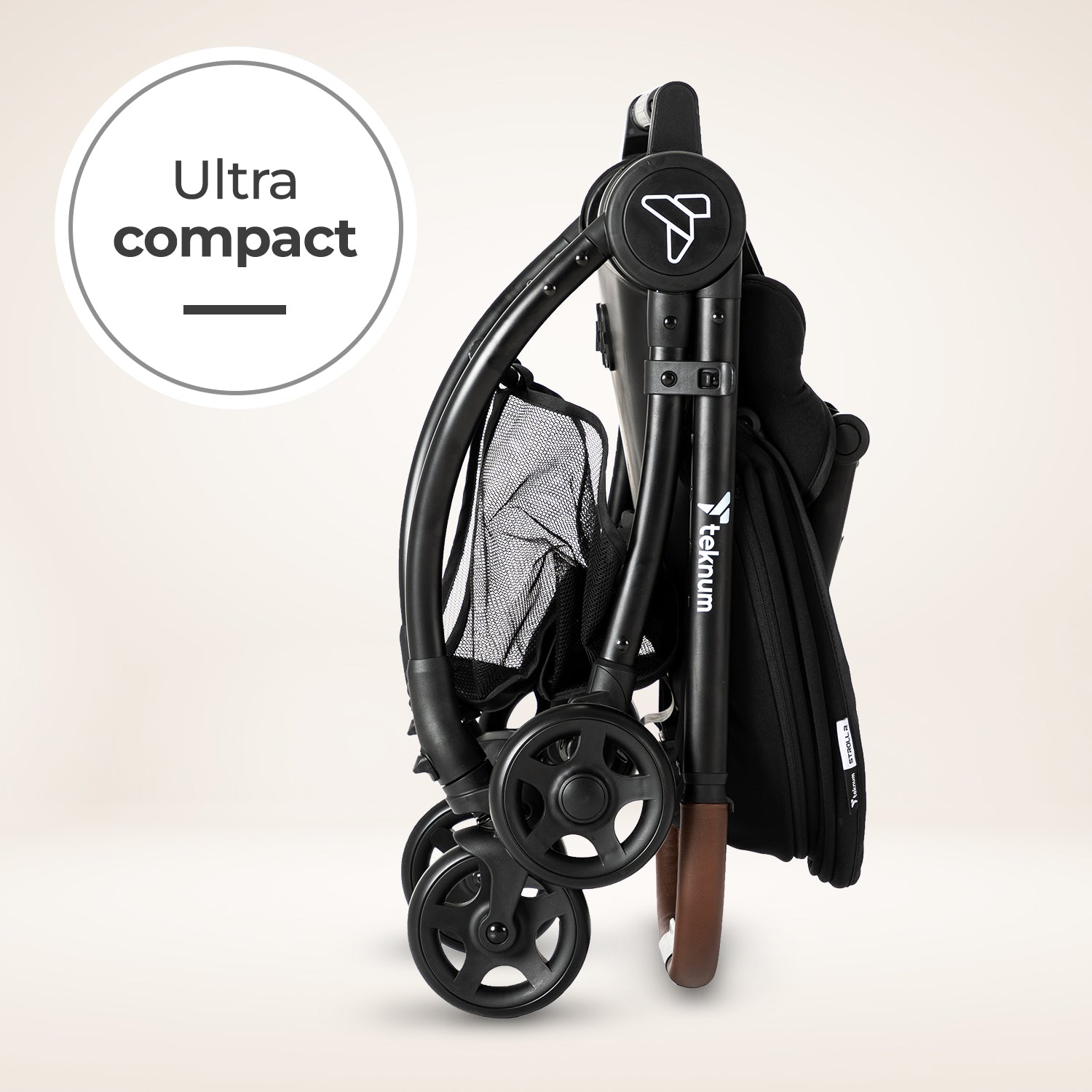 Teknum Stroll 2 Reversible Travel Stroller w/ Quilted Diaper Backpack – Black