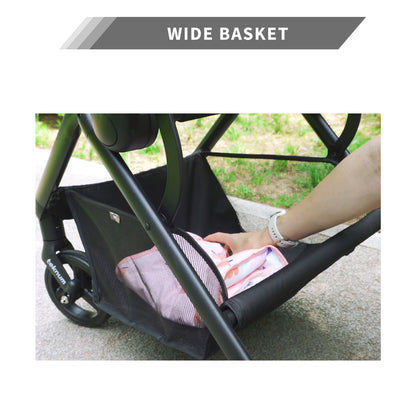 Teknum Stroll 1 Reversible Travel Stroller w/ Diaper Bag Set – Black