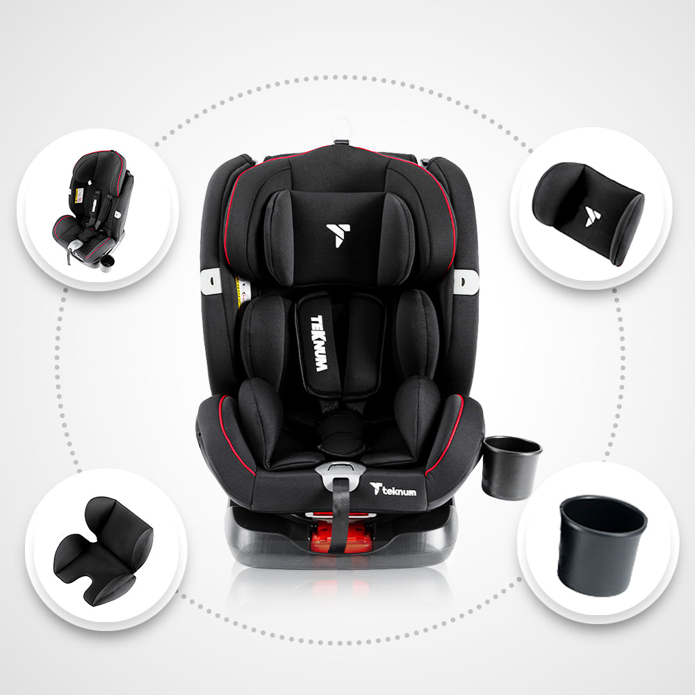 Teknum Evolve 360 Car Seat w/ Mommy Diaper Bag – Black