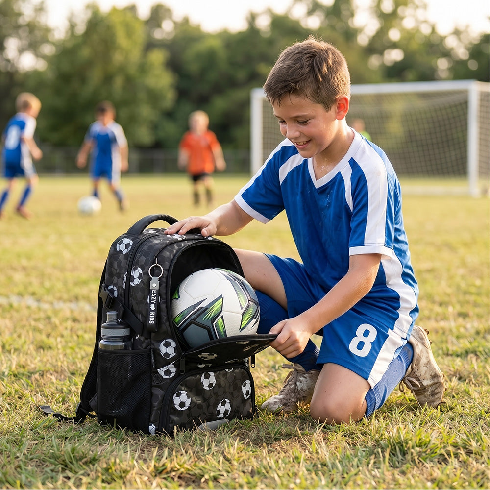 Eazy Kids Size 5 Football – Durable TPU Soccer Ball for Kids, White/Neon Green