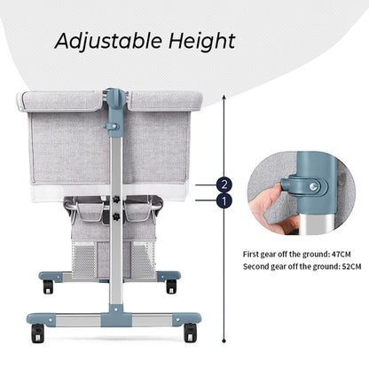 inchTeknum Bedside Crib w/ Mommy Diaper Bag – Grey inch