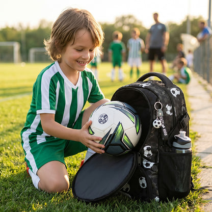 Eazy Kids Size 5 Football – Durable TPU Soccer Ball for Kids, White/Neon Green