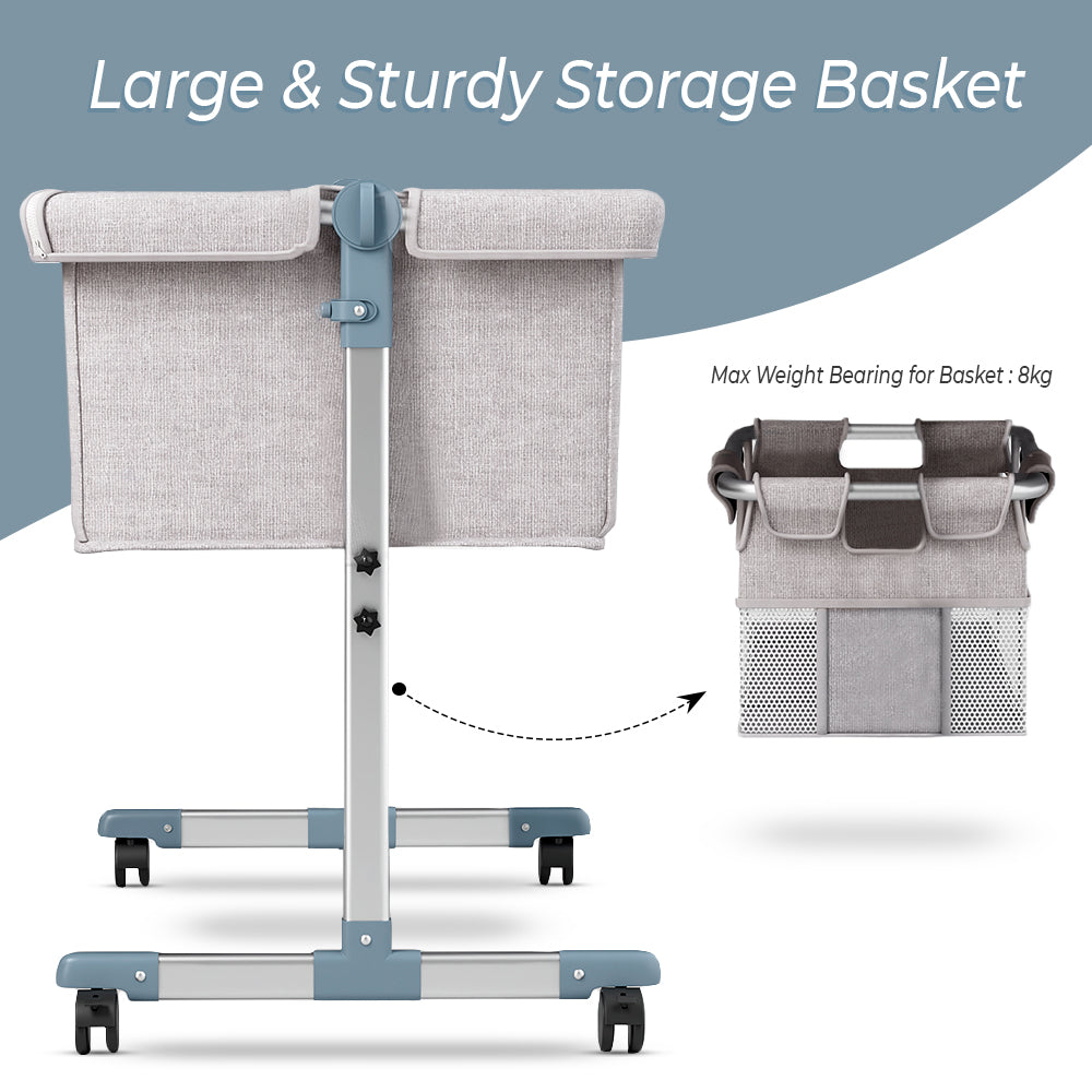 Teknum Bedside Crib w/ Dad’s Diaper Bag – Ivory
