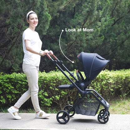 Teknum Stroll 1 Reversible Travel Stroller w/ Matilda Diaper Bag – Black