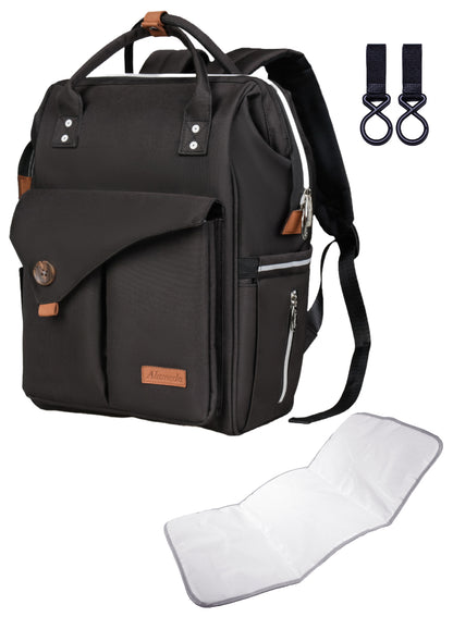 ALAMEDA Diaper Backpack - Large - Jet Black