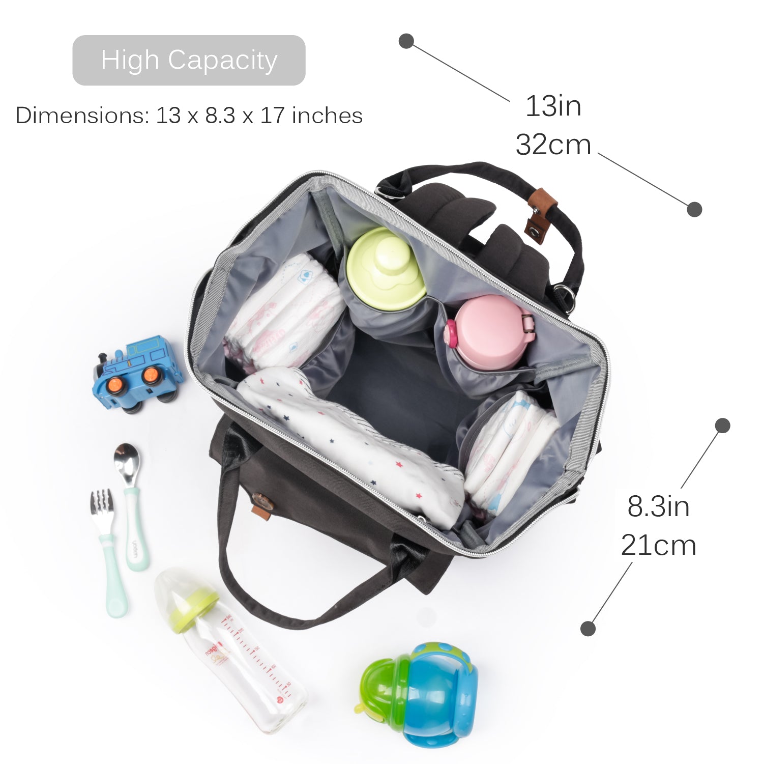 ALAMEDA Diaper Backpack - Large - Jet Black