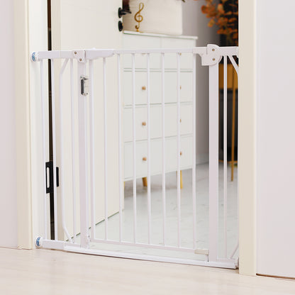 BABY SAFE - Metal Safety LED Gate w/t 20cm x 2 Extension - White