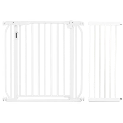 BABY SAFE - Metal Safety LED Gate w/t 30cm Extension - White