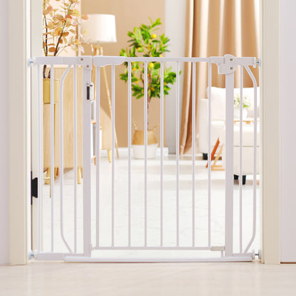 BABY SAFE - Metal Safety LED Gate w/t 45cm Extension - White