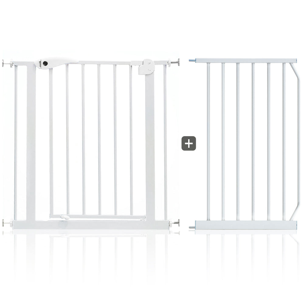 BABY SAFE - Metal Safety Gate w/t 45cm Extension - White