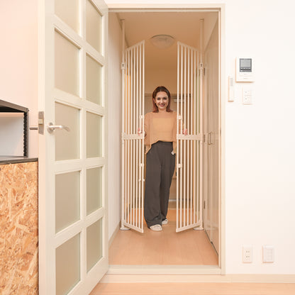 BABY SAFE Extra Tall Dual Door Metal Safety Gate with 40cm Extension - White, W85-122*H190-250cm, 7.5Kg