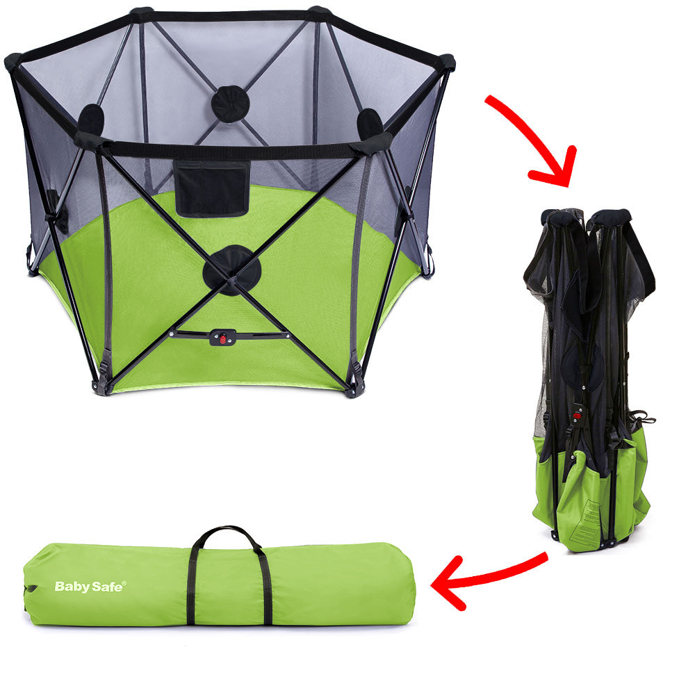 BABY SAFE Foldable Playard - Green