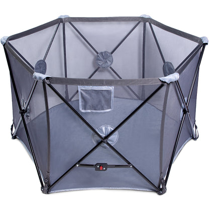 BABY SAFE Foldable Playard - Grey
