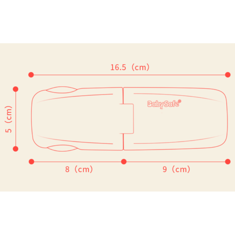 BABY SAFE - Multipurpose 90° Cabinet Lock - Grey - Set of 4