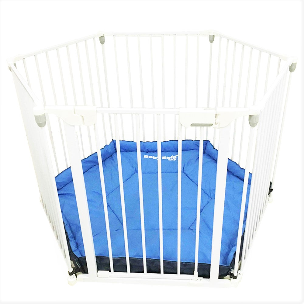 BABY SAFE Convertible Playpen with Mat - White
