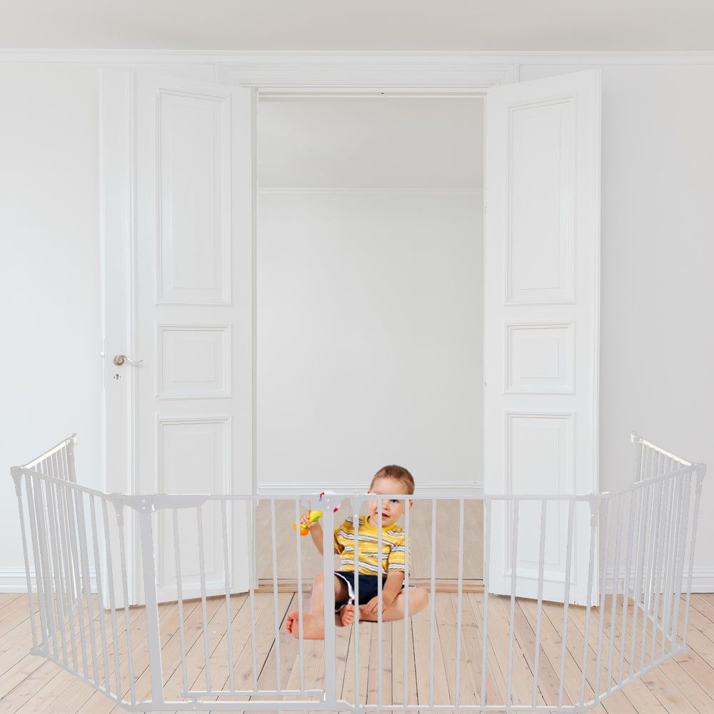 BABY SAFE Convertible Playpen with Mat - White