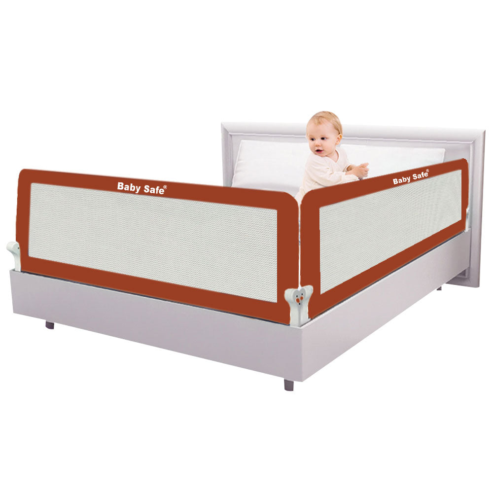 BABY SAFE Safety Bed Rail XL - (150X42cm) BROWN