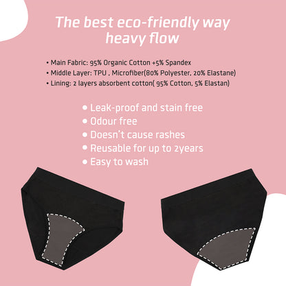 CORE COMFORT Cotton Period Pants - Black, L
