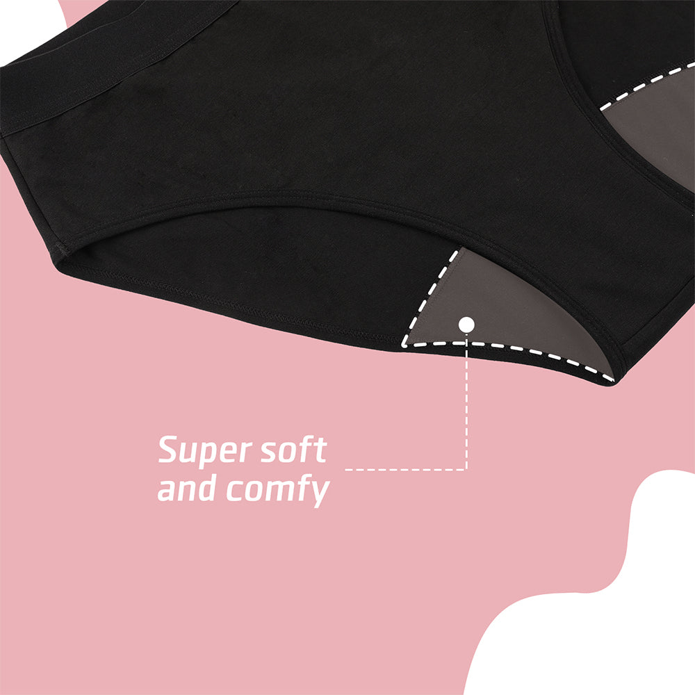 CORE COMFORT Cotton Period Pants - Black, XL