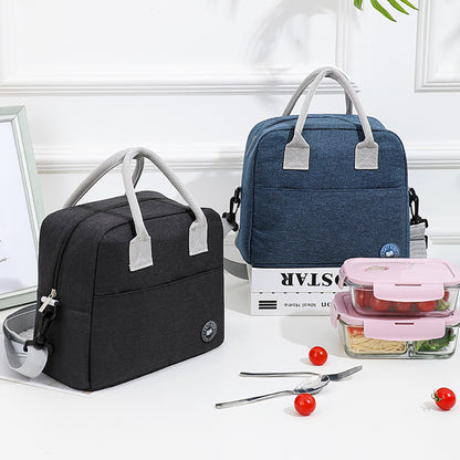 EAZY KIDS 4 Compartment Bento Lunch Box w/Lunch Bag and Steel Food Jar Shark - Blue