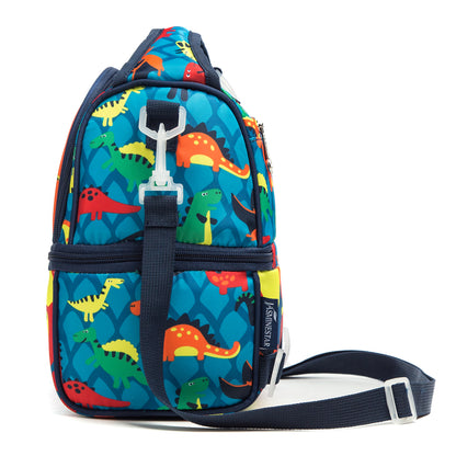 EAZY KIDS Lunch Bag and Activity Backpack Set of 3 Dinosaur - Blue