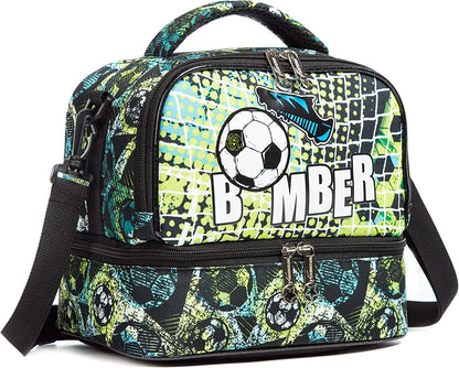 EAZY KIDS Lunch Bag Combo of 3 Football - Green