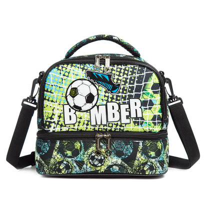 EAZY KIDS Lunch Bag Combo of 3 Football - Green