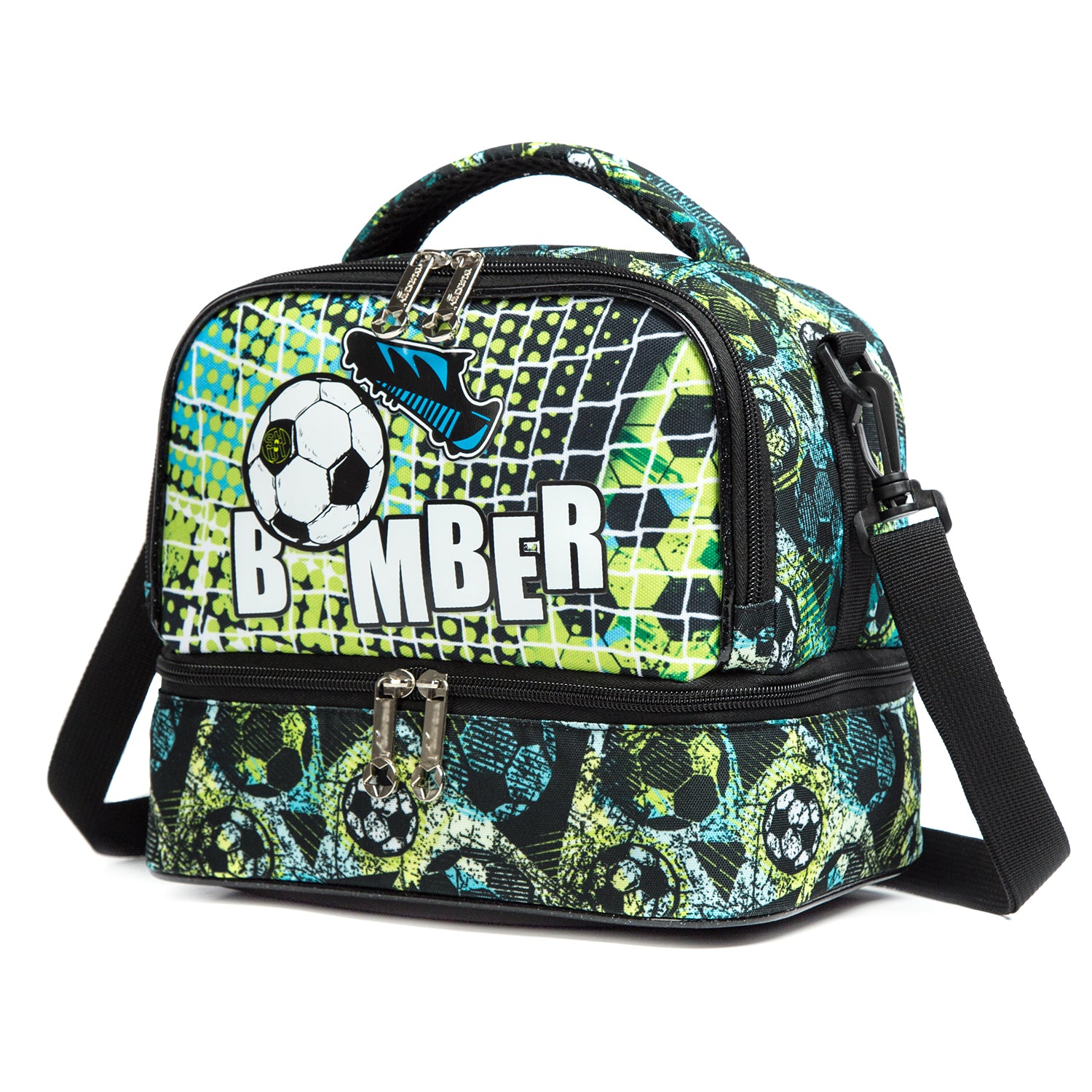 EAZY KIDS Lunch Bag Combo of 3 Football - Green
