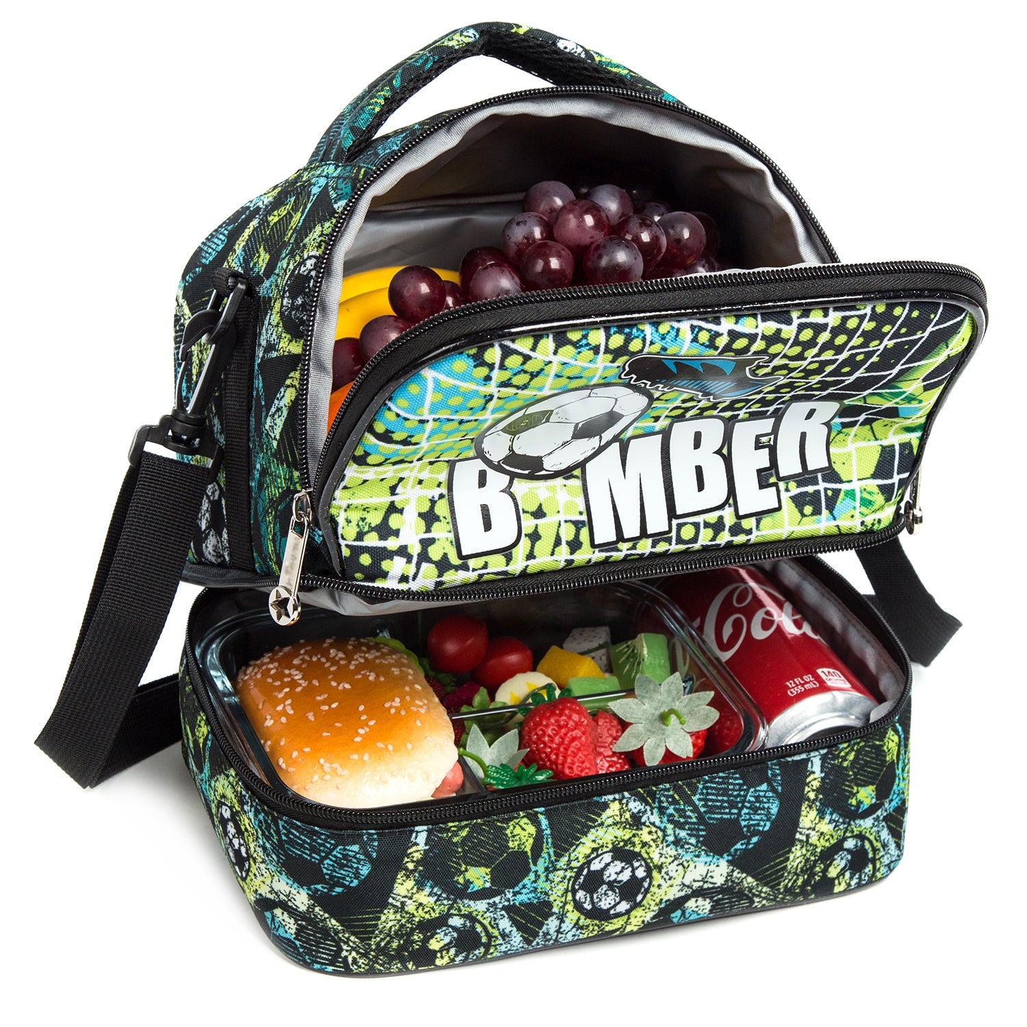 EAZY KIDS Lunch Bag Combo of 3 Football - Green