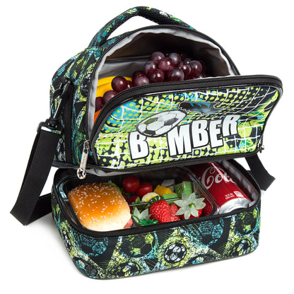 EAZY KIDS Lunch Bag Combo of 3 Football - Green