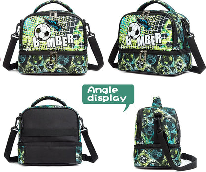 EAZY KIDS Lunch Bag Combo of 3 Football - Green