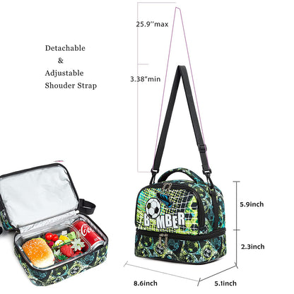 EAZY KIDS Lunch Bag Combo of 3 Football - Green