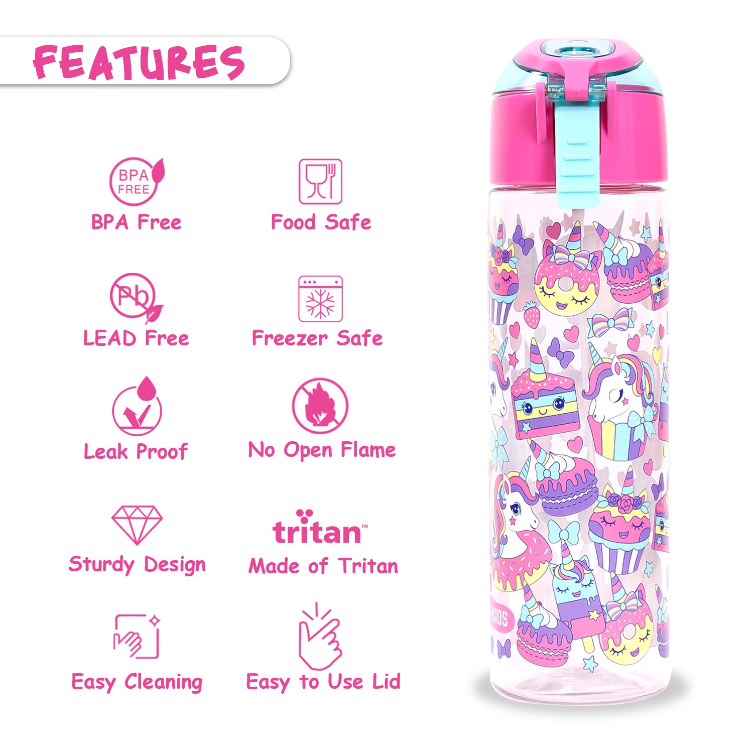 EAZY KIDS Lunch Bag Set of 3 Unicorn - Pink