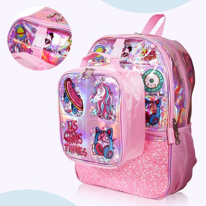 EAZY KIDS Back to School Combo Set of 4 It's Girl Thing - Pink