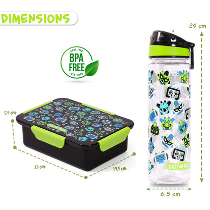 EAZY KIDS Back to School Combo Set of 5 Dinosaur - Black Green