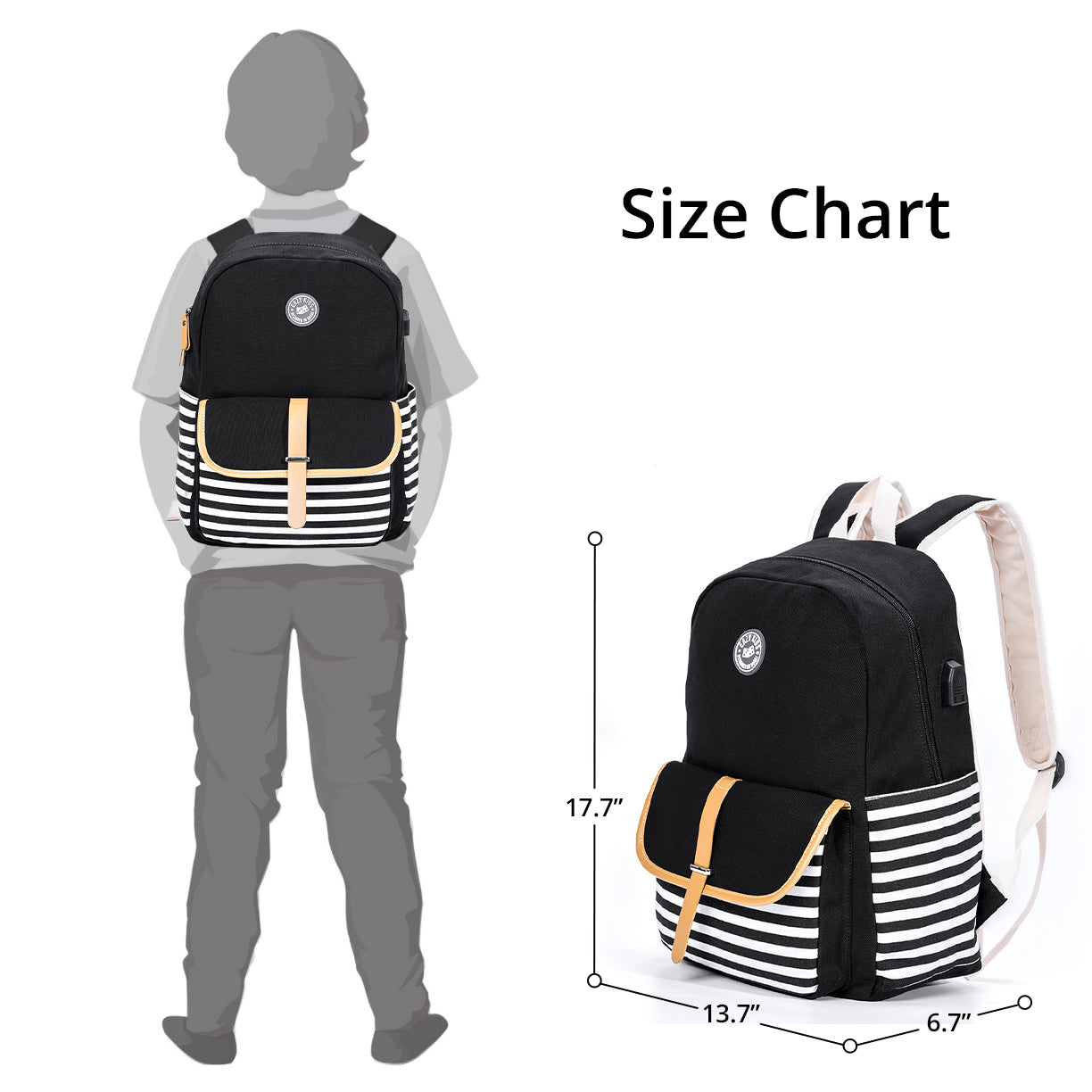 EAZY KIDS School Bag Combo Set of 5 Dinosaur - Grey Black