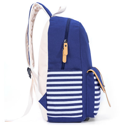 EAZY KIDS School Bag Combo Set of 5 Dinosaur - Blue