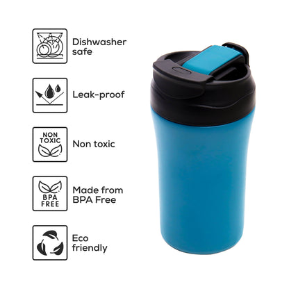 EAZY KIDS 6 & 4 Convertible Bento Lunch Box with Stainless Steel 400ml Water Bottle and Sandwich Cutter Set - Space KSA Blue