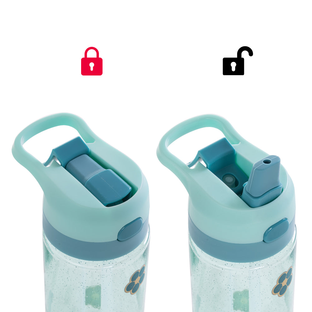 EAZY KIDS 6 & 4 Convertible Bento Lunch Box w/ Water Bottle - Glitter Green