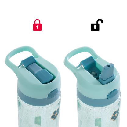 EAZY KIDS 6 & 4 Convertible Bento Lunch Box w/ Water Bottle - Glitter Green