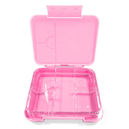 EAZY KIDS 6 & 4 Convertible Bento Lunch Box w/Lunch Bag and Spoon Fork Set - Glitter Pink